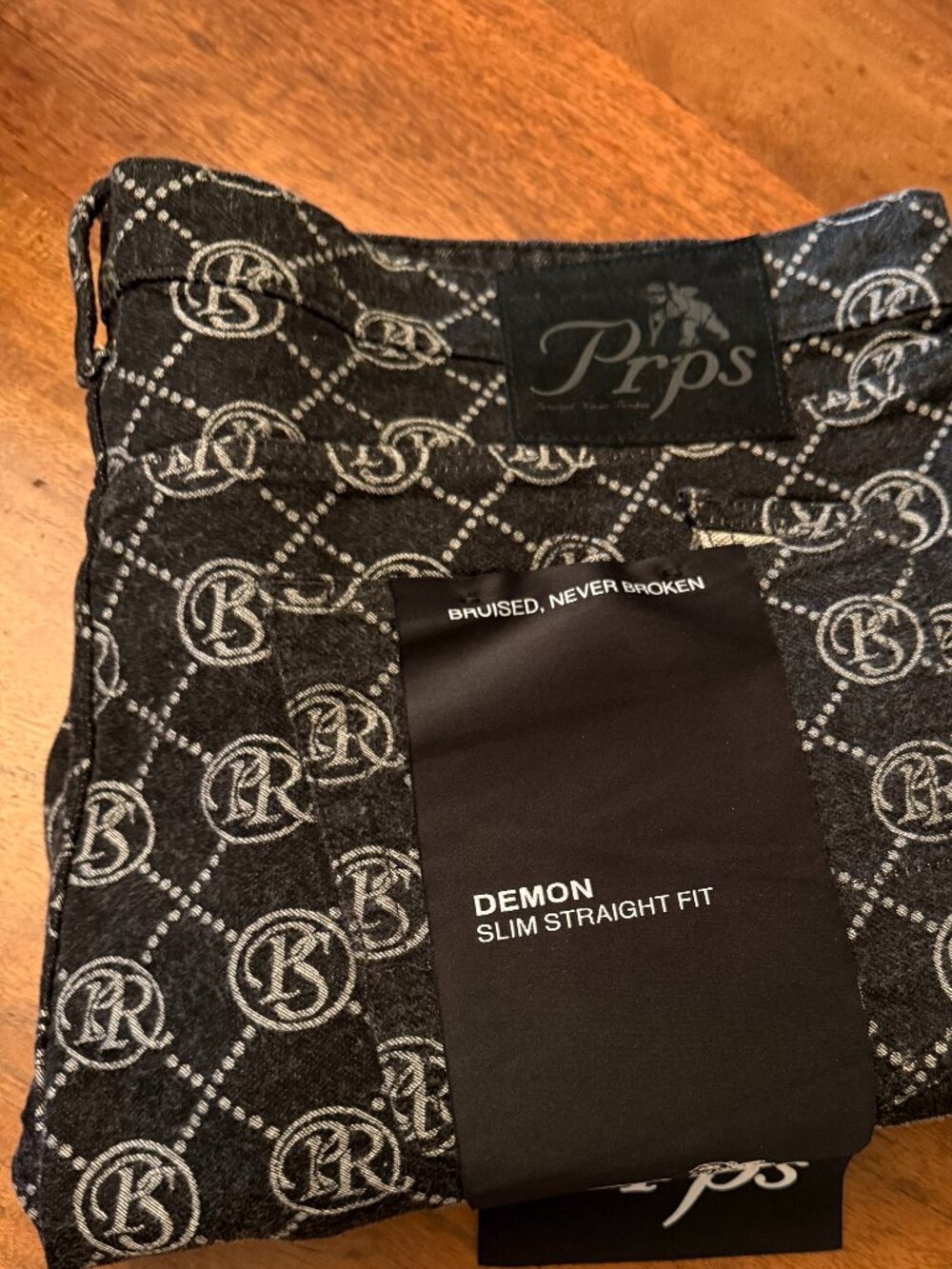PRPS Pattern Black Denim Jeans 40x34